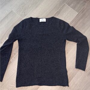 Allude 100% Cashmere Crewneck Sweater Charcoal Gray Women's Sz S